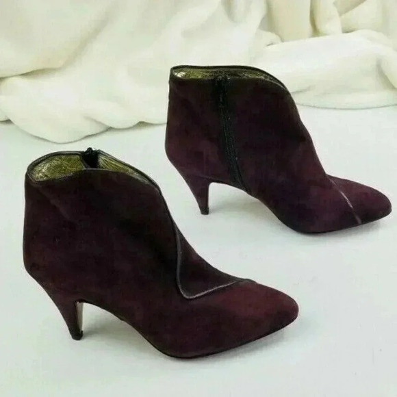Andrea Carrona Made in Italy Burgundy Side Zip Ankle Boots Size 36 (US 6-6.5) - Picture 4 of 9